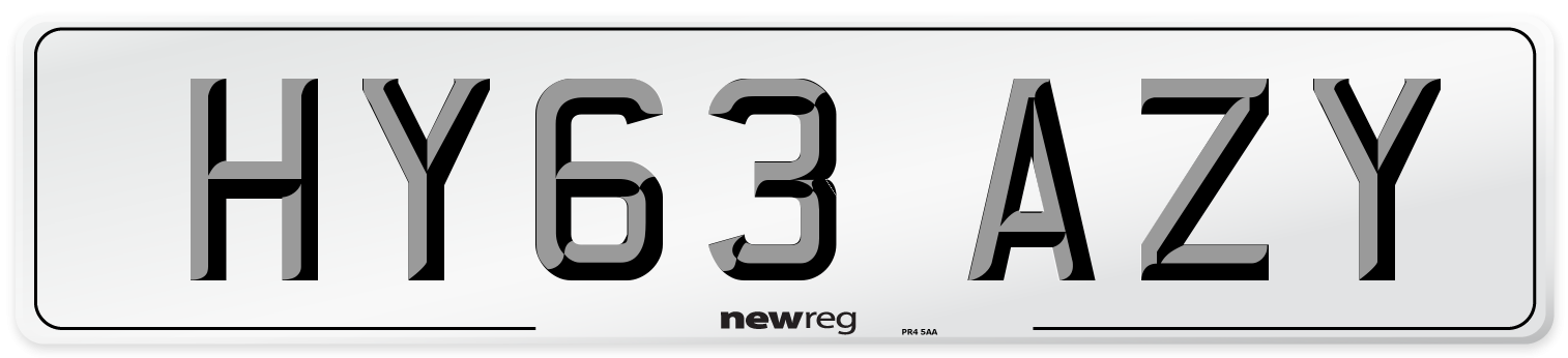 HY63 AZY Number Plate from New Reg